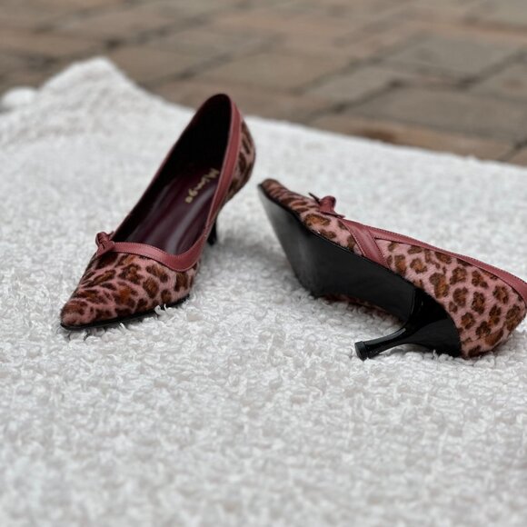 Mingo Leopard Print Pointed Toe Pumps – Pink & Brown – Fits Like Size 6 - Picture 4 of 5
